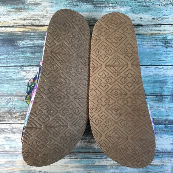 Comfortview The Maxi Footbed Slide Sandal Womens 9 Extra Wide Blue Floral Casual - Picture 7 of 11